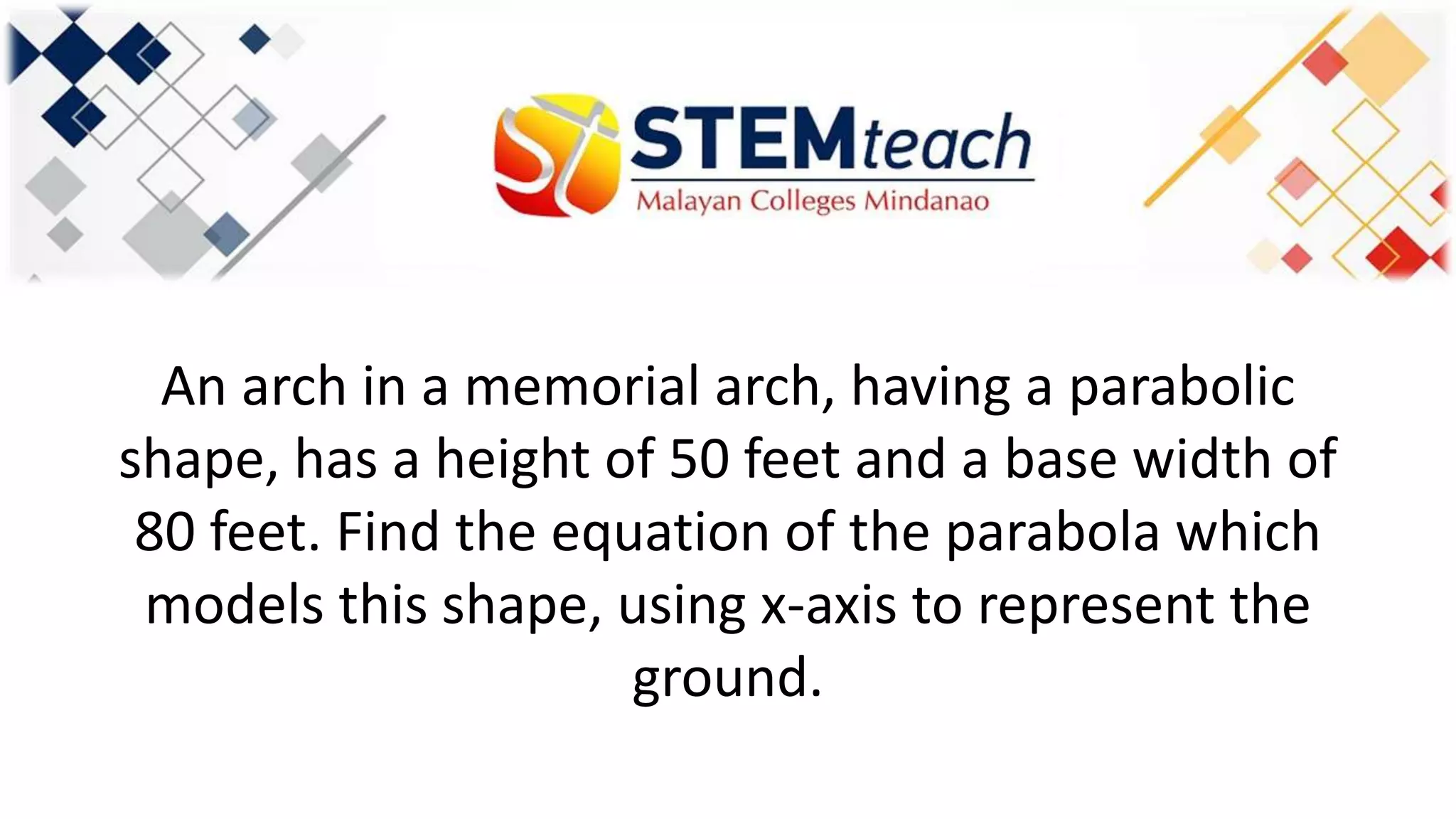 Conic sections- Parabola STEM TEACH | PPT | Free Download