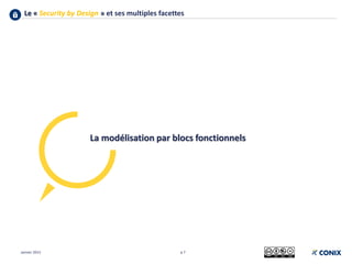 Le « Security by Design » et ses multiples facettes
p 7
La modélisation par blocs fonctionnels
Janvier 2015
 