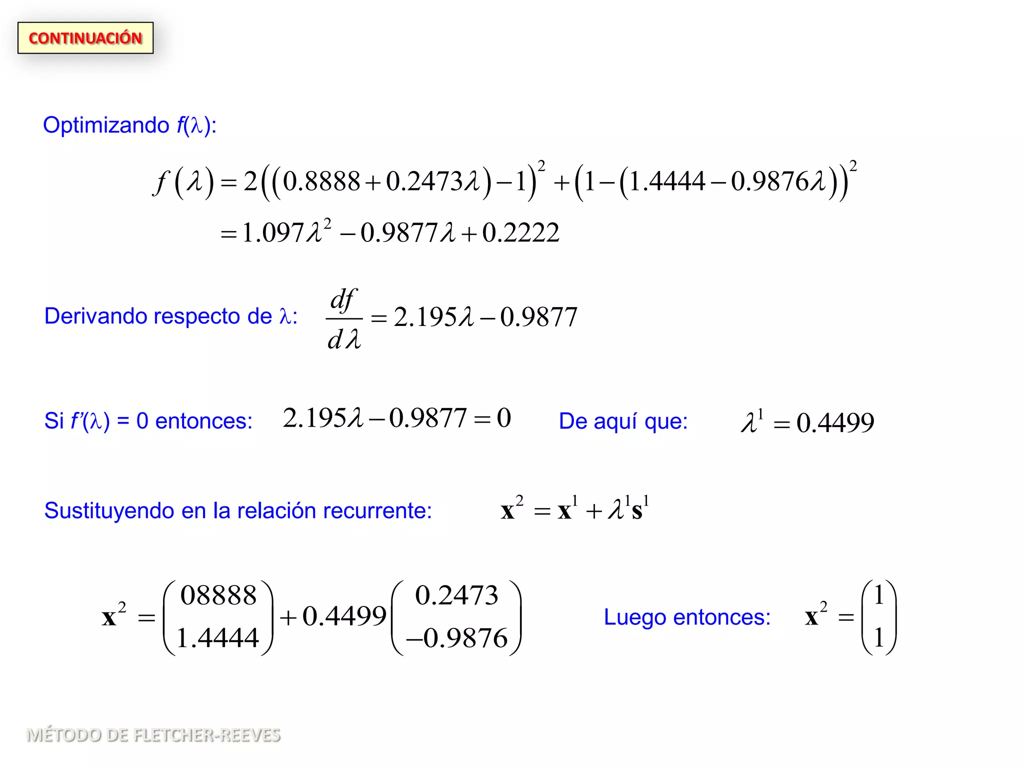 Método del Gradiente Conjugado PPT
