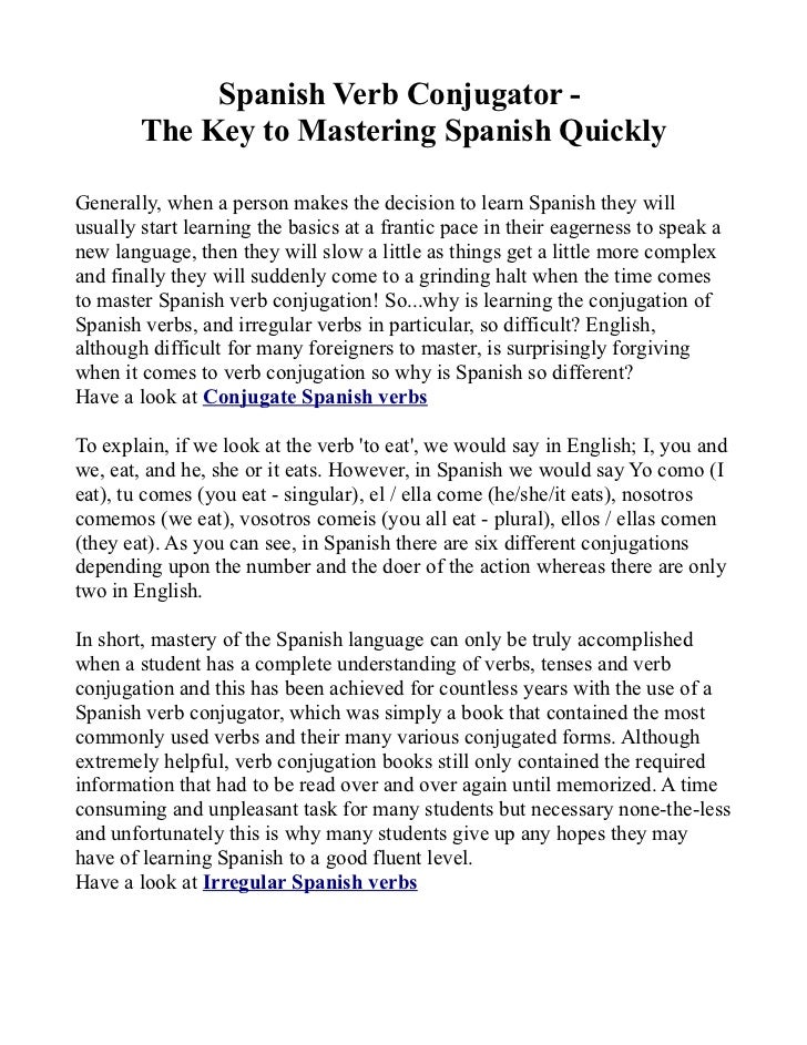 Conjugate Spanish Verbs