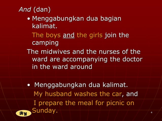 Conjunction (subordinate and coordinate conjunction for learning ...
