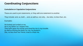 DIFFERENT TYPES AND USES OF CONJUNCTIONS | PPTX