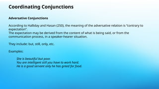 DIFFERENT TYPES AND USES OF CONJUNCTIONS | PPTX