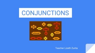 CONJUNCTIONS
Teacher Lizeth Zurita
 