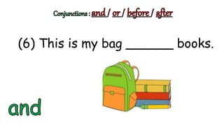 (6) This is my bag ______ books.
 