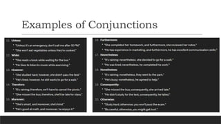 CONJUNCTIONS AND ADJECTIVES PRESENTATION | PPTX