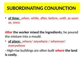 conjunctions and types of TYPES OF SENTENCES [Autosaved].pptx