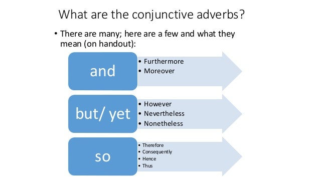 conjunctive adverbs