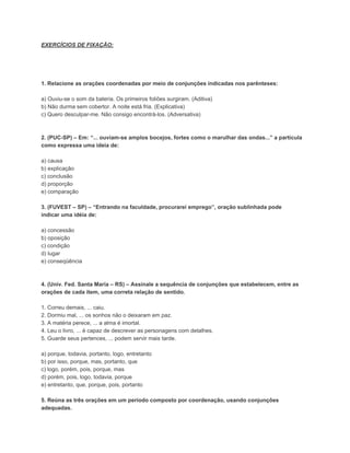 Exs Revisão Ae Sintaxe SEM GABARITO, PDF, Assunto (gramática)
