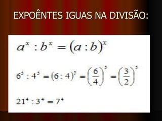 EXPOÊNTES IGUAS NA DIVISÃO: 