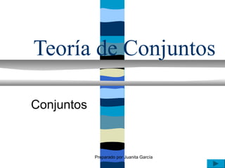 Teoría de Conjuntos

Conjuntos



            Preparado por Juanita García
 