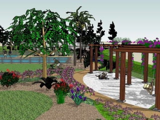 Calçada “À Portuguesa” – nas zonas de estadia, nomeadamente, junto à pérgola e ao putting green.REDE DE REGAA área de intervenção estará provida de um sistema de rega automático “Rain Bird”, dotado de um pluviómetro e diferenciado em sectores, de acordo com os diferentes tipos de vegetação, nomeadamente, relvado, maciços herbáceo / arbustivo e árvores, de modo a reduzir os consumod, garantindo uma resposta eficiente das necessidades hídricas das plantas.