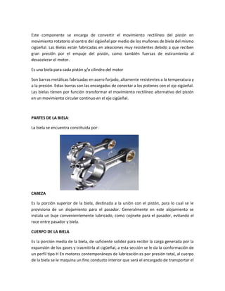 Conjunto movil de un motor