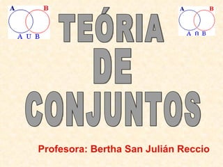 TEÓRIA DE CONJUNTOS Profesora: Bertha San Julián Reccio 