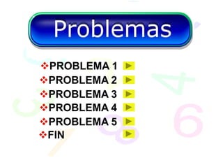 PROBLEMA 1
PROBLEMA 2
PROBLEMA 3
PROBLEMA 4
PROBLEMA 5
FIN
 