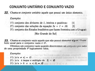 CONJUNTO UNITÁRIO E CONJUNTO VAZIO
 