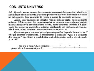 CONJUNTO UNIVERSO
 