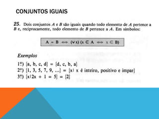CONJUNTOS IGUAIS
 