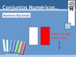Prof. Bruno Bastos Números Racionais Cada uma das partes vale…  Conjuntos Numéricos… 