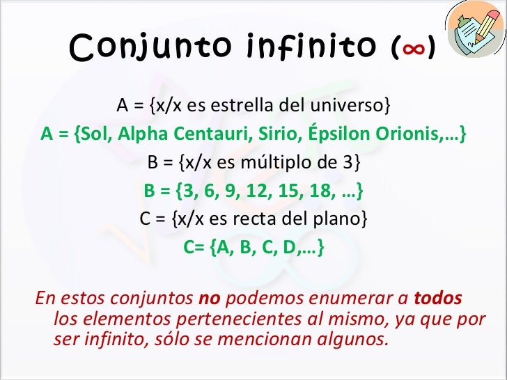 Resultado de imagen de imagen de conjunto in finito