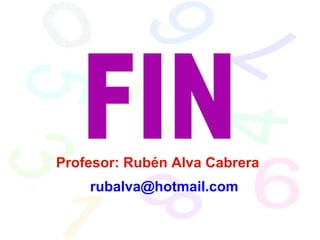 Profesor: Rubén Alva Cabrera
rubalva@hotmail.com
 