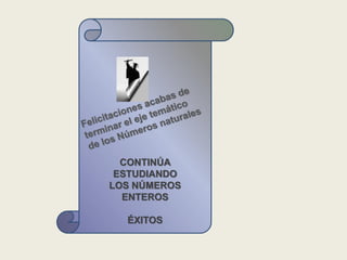 CONTINÚA
 ESTUDIANDO
LOS NÚMEROS
  ENTEROS

  ÉXITOS
 