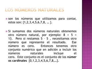 Conjuntos numéricos y propiedades