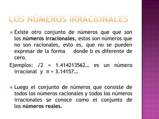 Conjuntos numéricos y propiedades
