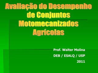 Prof. Walter Molina
DEB / ESALQ / USP
              2011
 