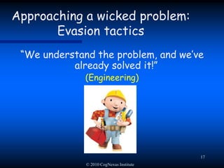 © 2010 CogNexus Institute14Social Complexity:A multiplier of problem wickednessProblemSolution