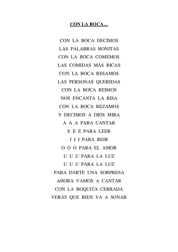 Con la boca poesía vocales