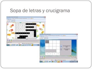 Sopa de letras y crucigrama
 
