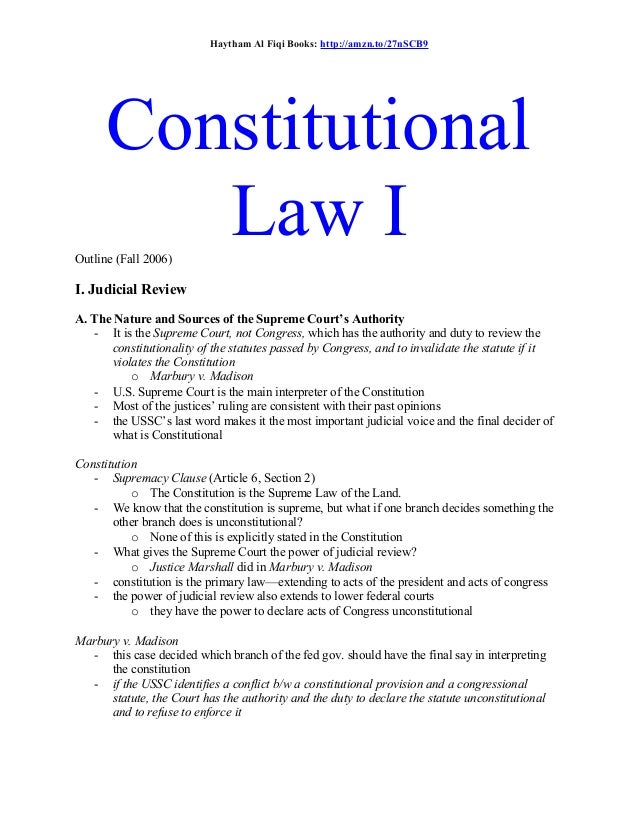 Constitutional Law I