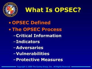 Conley Group Operational Security Presentation | PPT