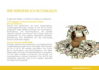 WIE VERDIENE ICH IN CONLIGUS 
Es gibt zwei Wege, um Geld in Conligus zu verdienen: 
CASH (Bargeld und Business Expansion W...