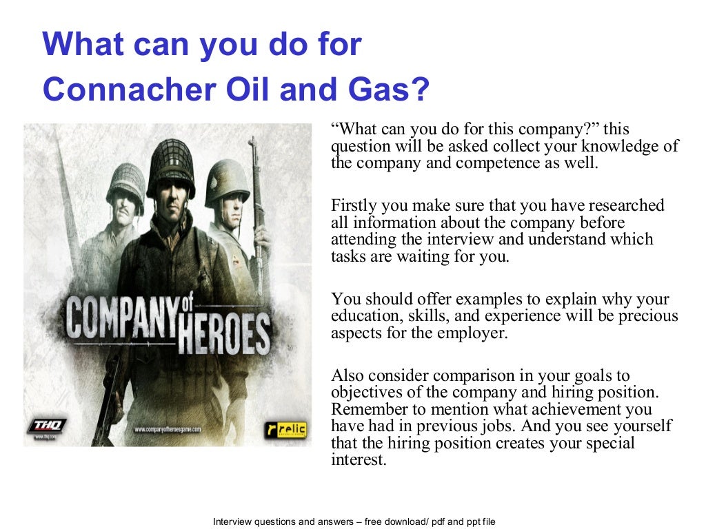 Connacher oil and gas interview questions and answers