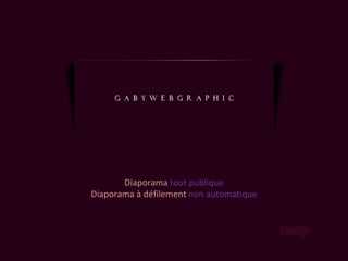 Album photo

    par Legrand Gabriel
       Diaporama tout publique
Diaporama à défilement non automatique
 