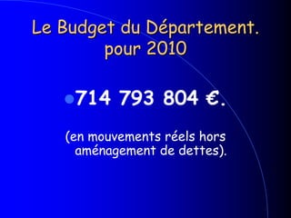 C’est au Président que revient l’exécution de toutes les décisions.COMMENT FONCTIONNE LE CONSEIL GÉNÉRAL ?Le Conseil général se réunit au moins unefois par trimestre. 