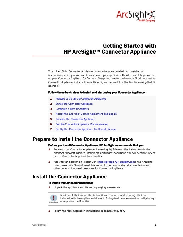 ArcSight Connector Appliance 6.4 Getting Started Guide