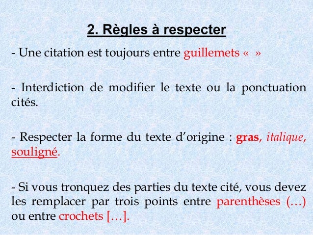 Connaître et respecter les droits de citation