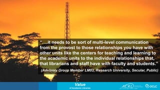 Demonstrating the Value of Academic Libraries in Times of Uncertainty: A Research Agenda for Student Learning and Success