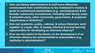 Communicating Library Impact Beyond Library Walls: A Collaborative ...