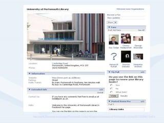 http://www.facebook.com/pages/Portsmouth-United-Kingdom/University-of-Portsmouth-Library/8313376841?ref=s 