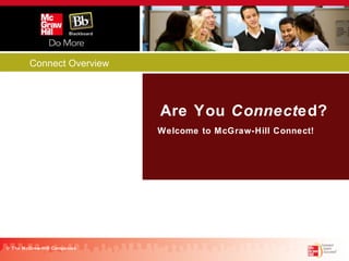 Connect Overview Are You  Connect ed? © The McGraw-Hill Companies Welcome to McGraw-Hill Connect! 