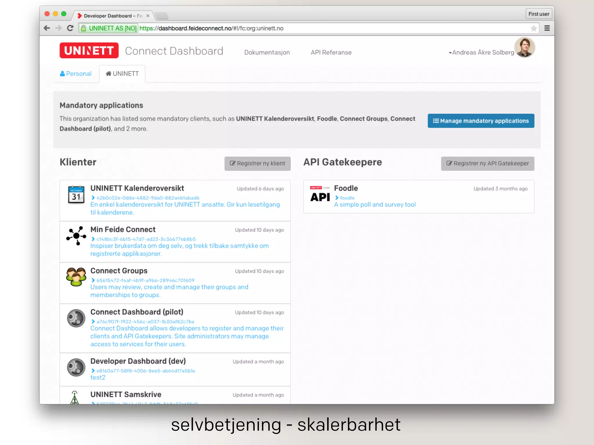 selvbetjening - skalerbarhet
 
