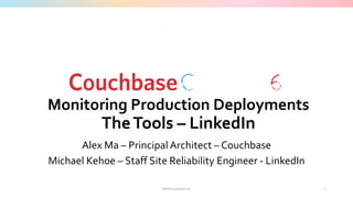 ©2016 Couchbase Inc.
Monitoring Production Deployments
TheTools – LinkedIn
Alex Ma – Principal Architect – Couchbase
Micha...