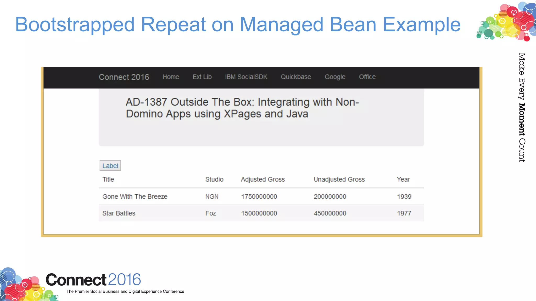 Bootstrapped Repeat on Managed Bean Example
 