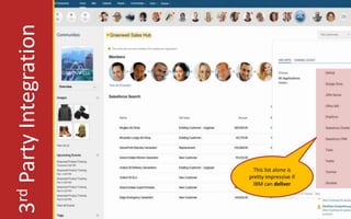 3rdPartyIntegration
This list alone is
pretty impressive if
IBM can deliver
 