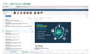 デモ：IBM Verse の新機能
27
 