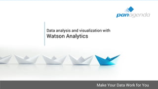Make Your Data Work for You
Data analysis and visualization with
Watson Analytics
 